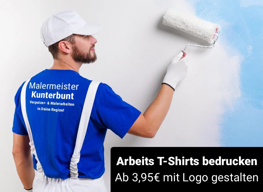 Arbeits T-Shirt günstig bedrucken - mit Logo und Text gestalten