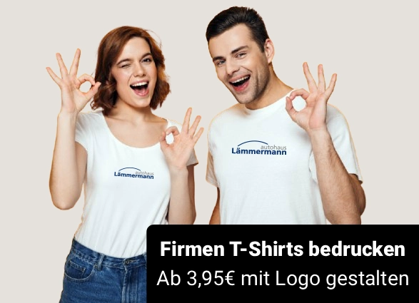 Firmen T-Shirt günstig bedrucken - mit Firmenlogo gestalten