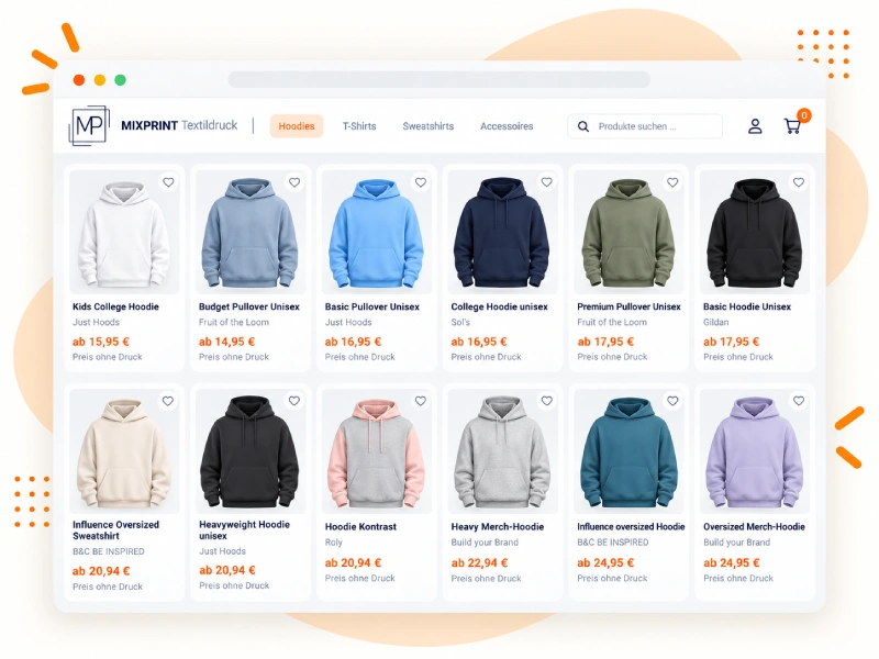 Hoodie zum gestalten auswählen